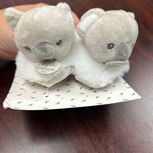 NWT Doudou Et Compagnie Paris Koala Baby Bootie Slipper Soft Fur Crib Shoe 0-6M